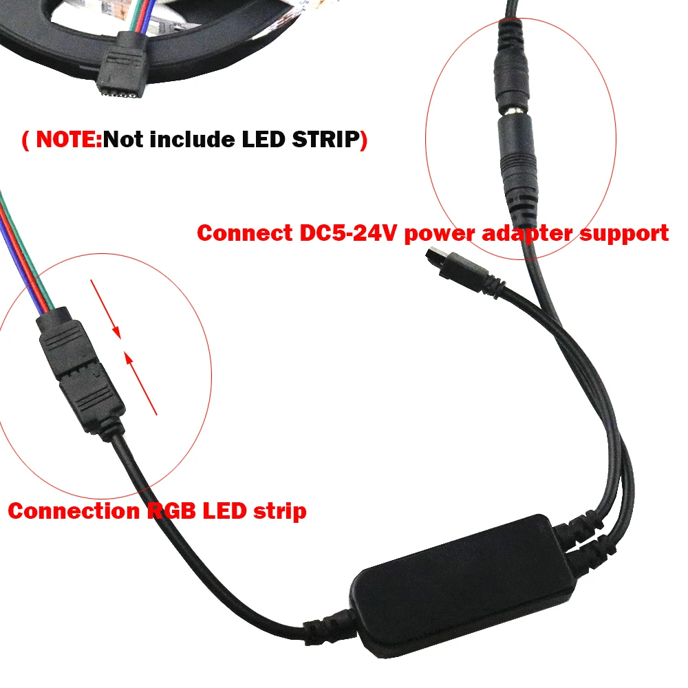 Миниатюрный Bluetooth контроллер для светодиодных лент с RGB подсветкой IOS/Android