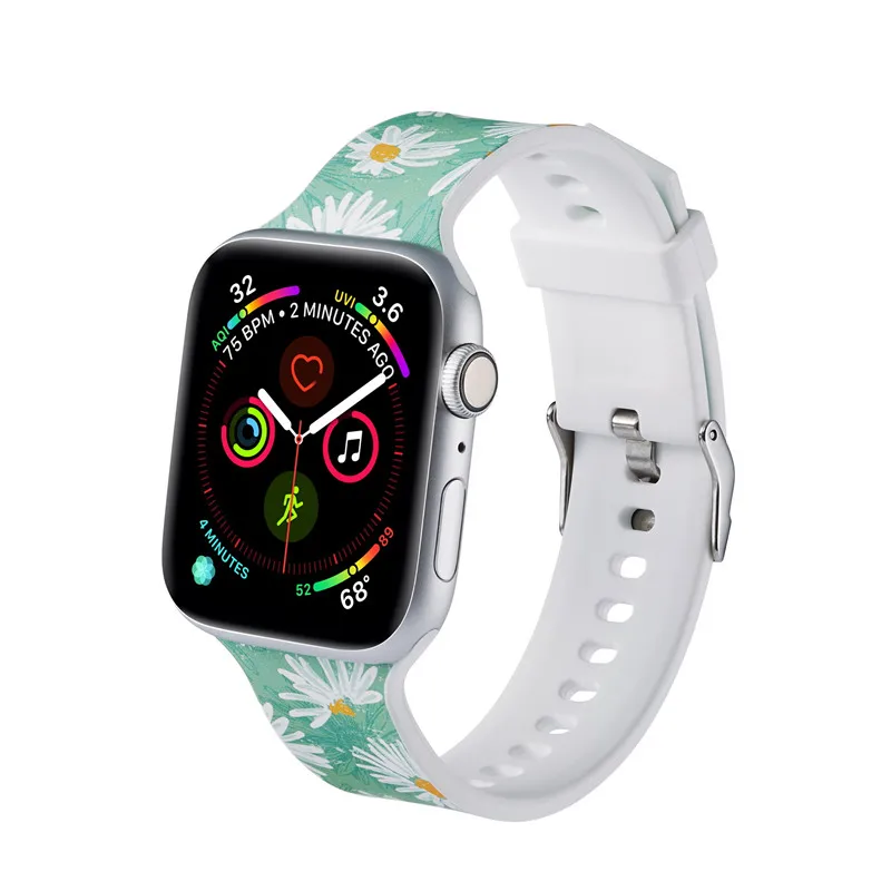 A Strap Дизайнерский силиконовый ремешок для наручных часов для Apple Watch серии 5/4 40 мм 44 мм спортивный браслет для iWatch 3 2 1 42 мм 38 мм - Цвет ремешка: A Strap