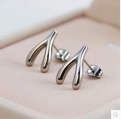 S925 tremella гвоздь для женщин Wishbone оптом высококачественные серьги от производителя