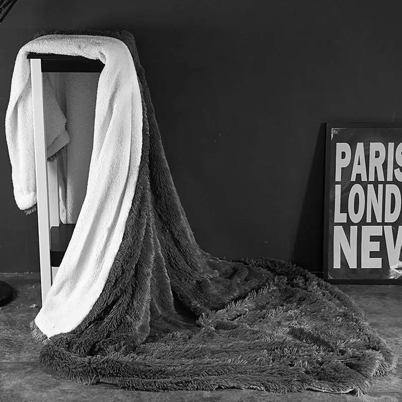 Домашнее Двухслойное одеяло мягкая кожа привязка полиэфирное трикотажное
