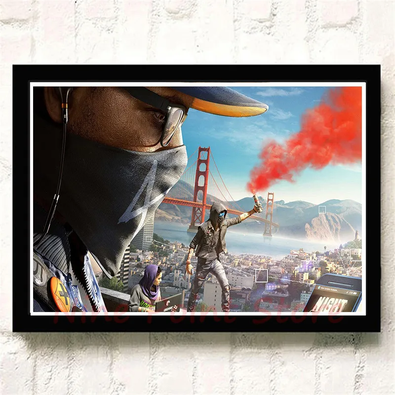Watch Dogs бумажные плакаты с покрытием, игра, домашний интерьер, украшение, рисунок, ядро, наклейки на стену, бескаркасные
