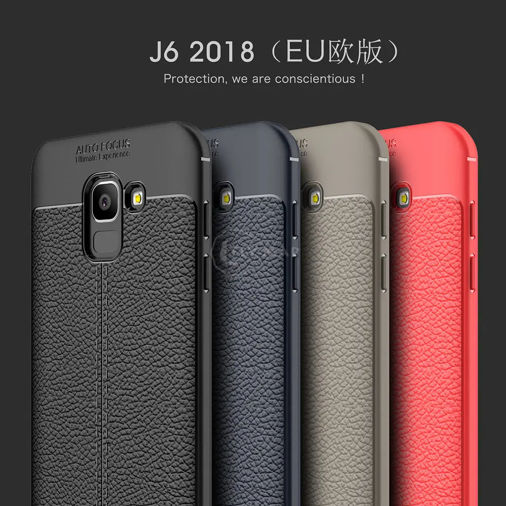 Чехол для Samsung Galaxy J6 2018 SM J600 J600F/DS J600FN J600F J 6 6J Litchi силиконовый чехол телефона SM-J600F
