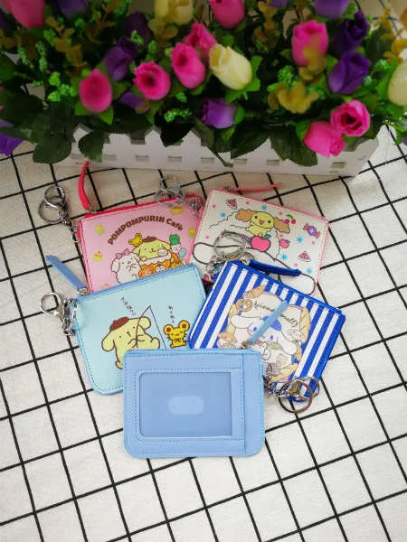 IVYYE PomPom Purin аниме oroll аниме, плюшевая визитница из искусственной кожи с мультяшным рисунком, Кредитные ID сумки на молнии, портмоне, автобус, карты, кошелек, детские подарки для девочек, Новинка