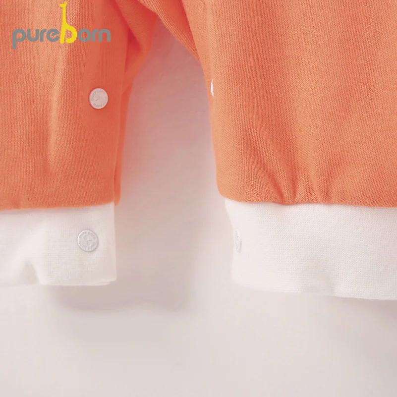 Pureborn/Детский комбинезон с длинными рукавами для малышей Одежда мальчиков и