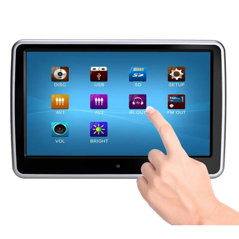 Touch Screen 10,1 дюймов подголовник автомобиля подголовник TFT светодиодный монитор экран/портативный dvd-плеер плеер на заднем сиденье мультимедийная система - Цвет: Touch Screen