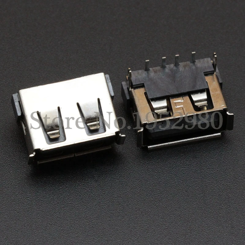 10 шт. USB 2 0 разъем гнездо DIP Back фута мм высокий 4 Pin с полями для передачи данных порт