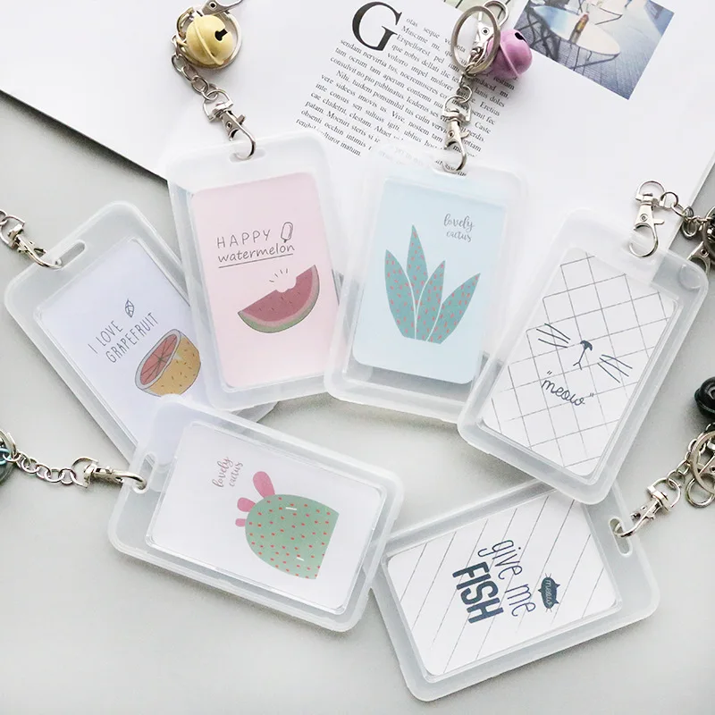 Мультяшный принт держатель для карт брелок друзей Сумочка Подвеска Прозрачный