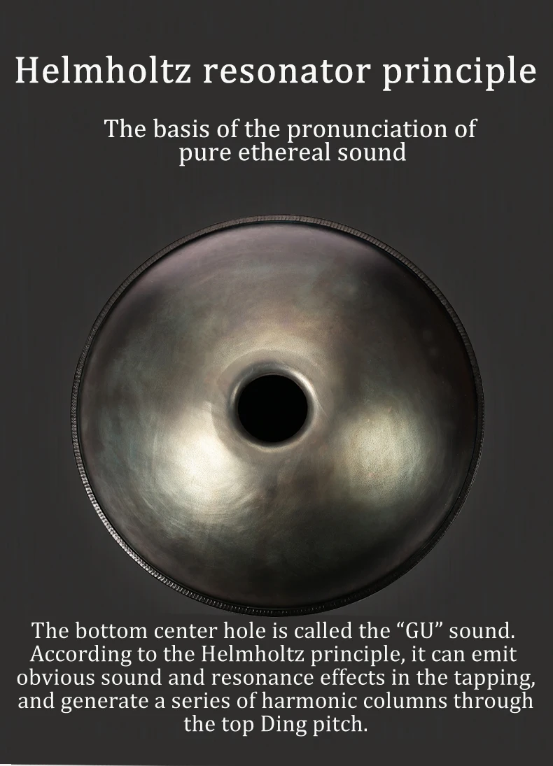 CVNC Harmonic Handpan серый цвет 9 Примечание стальной язык ударный барабан 21,65 дюймов(55 см) ручной барабан ручной поддон висячая сумка