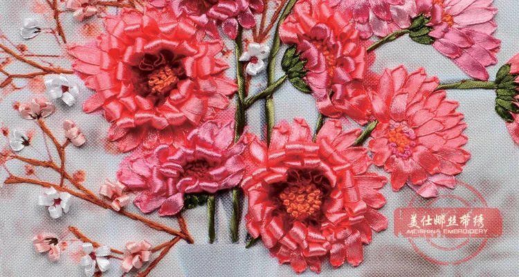 Рукоделие Набор для вышивки крестиком из ленты сделай сам Настольная Ваза