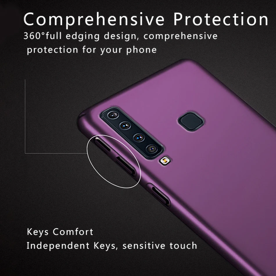 Для Samsung A9 2018 чехол A10 A20 A30 A40 A50 A70 жесткий матовый на заднюю панель телефона для Galaxy
