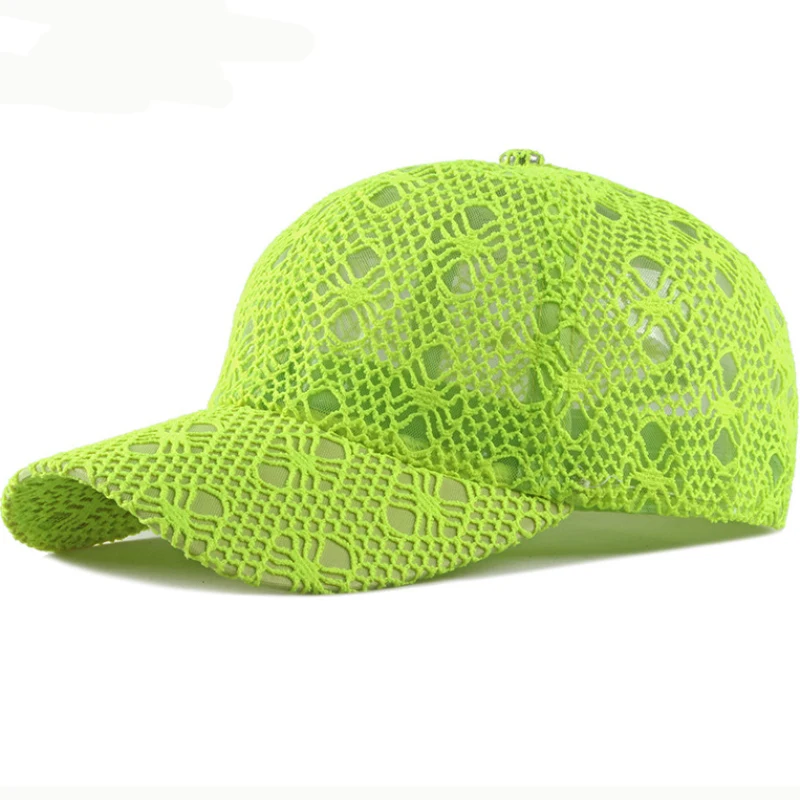 

HT2534 Breathable Summer Caps for Women Dad Hats Solid Lace Baseball Cap Ladies Casual Sun Hat Korea Style 6 Panels Baseball Hat