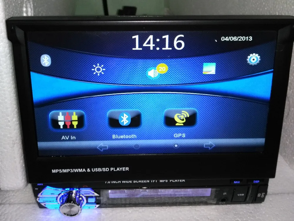 Handfree Bluetooth gps автомобильное радио CD DVD плеер аудио стерео в тире FM приемник Aux Вход MP3 MP4 USB SD с пультом дистанционного управления