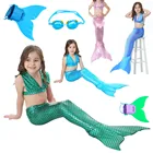 Детский костюм Русалочки, купальный костюм с хвостом, для девочек, От 3 до 11 лет