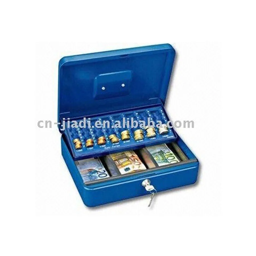 

Euro Cash Box With Coin Tray Blue Or White Color