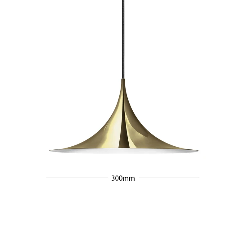 Streamlined Horn Hanging Lamp Designer of Minimalist Danish Hanging Lamp Restaurant Modern Bar Soft Lustres Pendentes Lighting - Цвет корпуса: gold  30cm