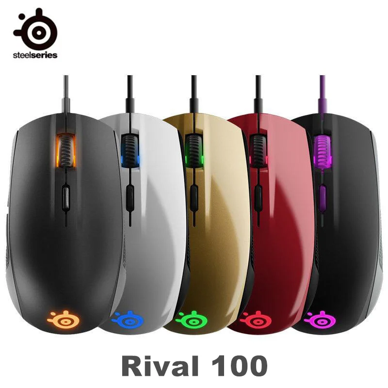 Оригинальная игровая мышь SteelSeries Rival 100 мыши USB Проводная оптическая 4000 точек/дюйм