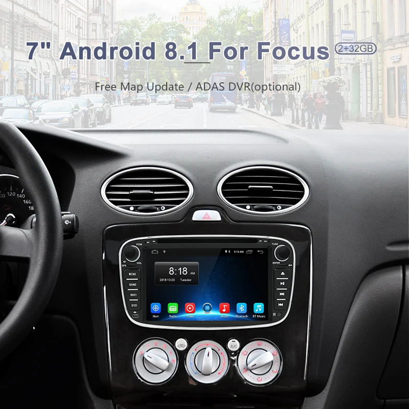 Junsun Android 8 1 автомобильный мультимедийный плеер gps 2 Din DVD для Ford Focus 2/Kuga 2/S MAX/Mondeo 4/C