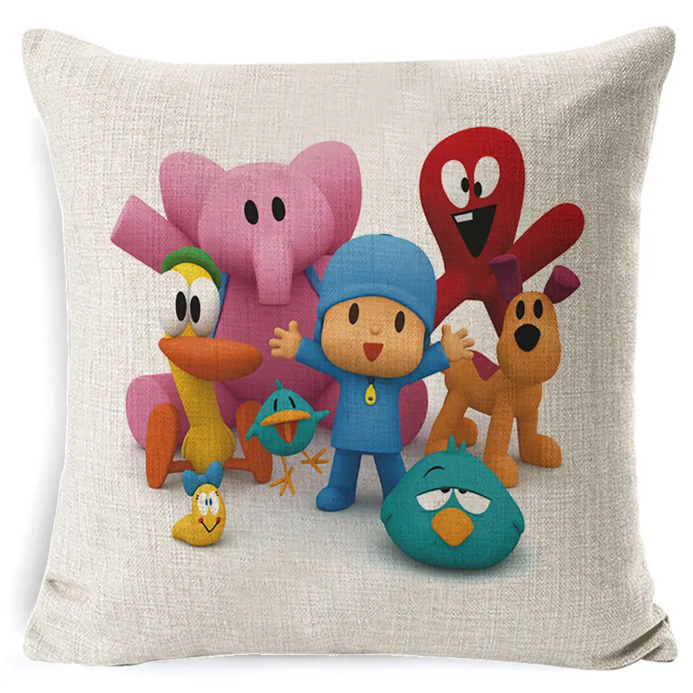 Fokusent покойо, Элли, Пато Лула Pocoyo собака утка наволочка квадратная Обычная разноцветная наволочка для дивана стул Декор
