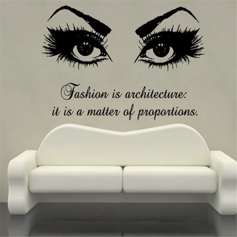 

High Quality Beauty Woman Eyes Wall Sticker For Living Rooms Fashion Vinilos Decorativos Beauty Salon DIY Wall Decal