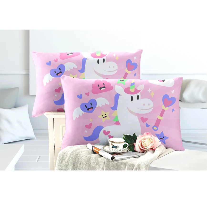 

3Pcs Unicorn Bedding Set Kids Cartoon Duvet Cover Set Twin Full King Queen Bedding Cover Pillowcase Home Decor A40