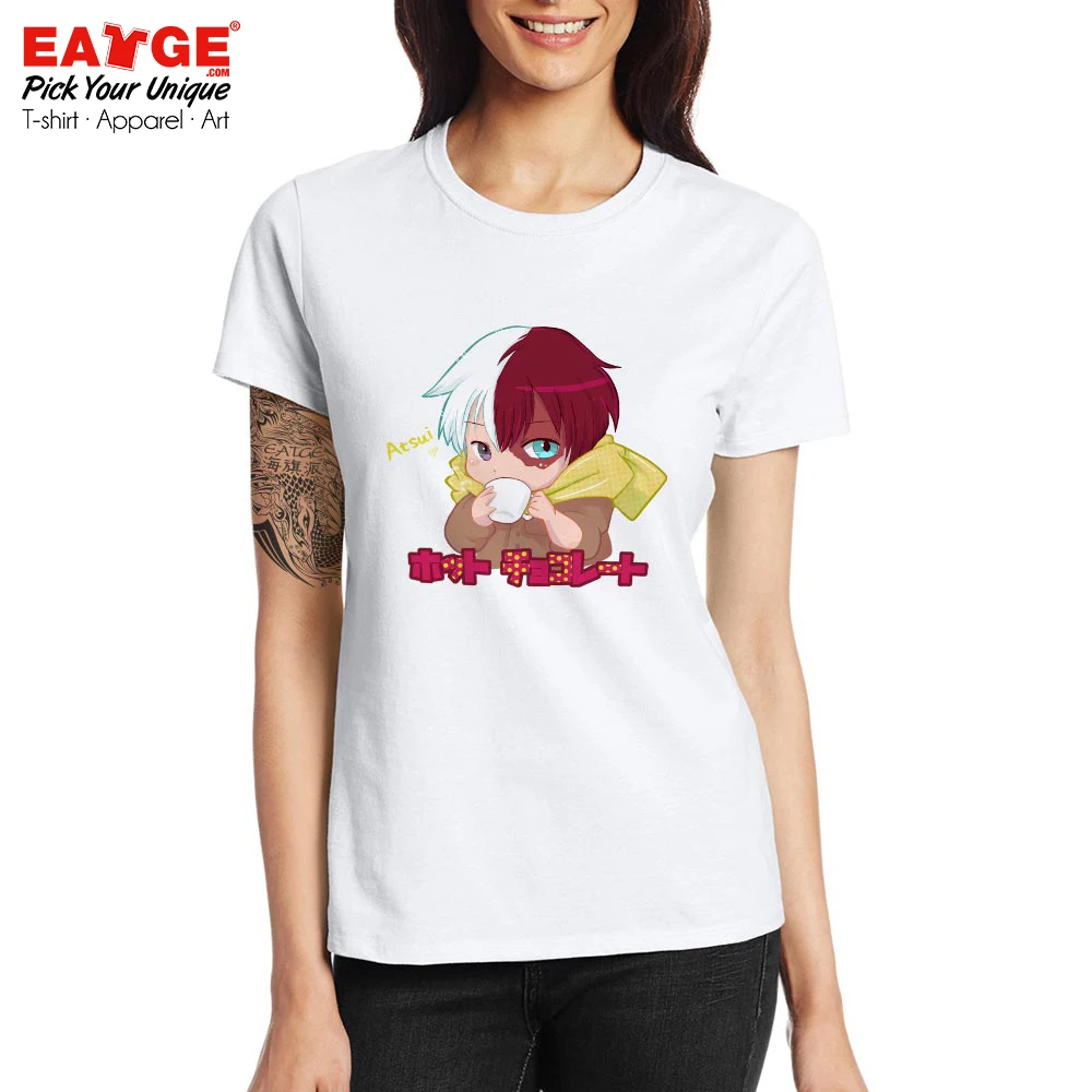 Горячая шоколадная футболка Todoroki Shoto My Hero Academy, аниме-артист, креативный крутой дизайн, футболка, забавная Модная Рок-футболка для мужчин и женщин
