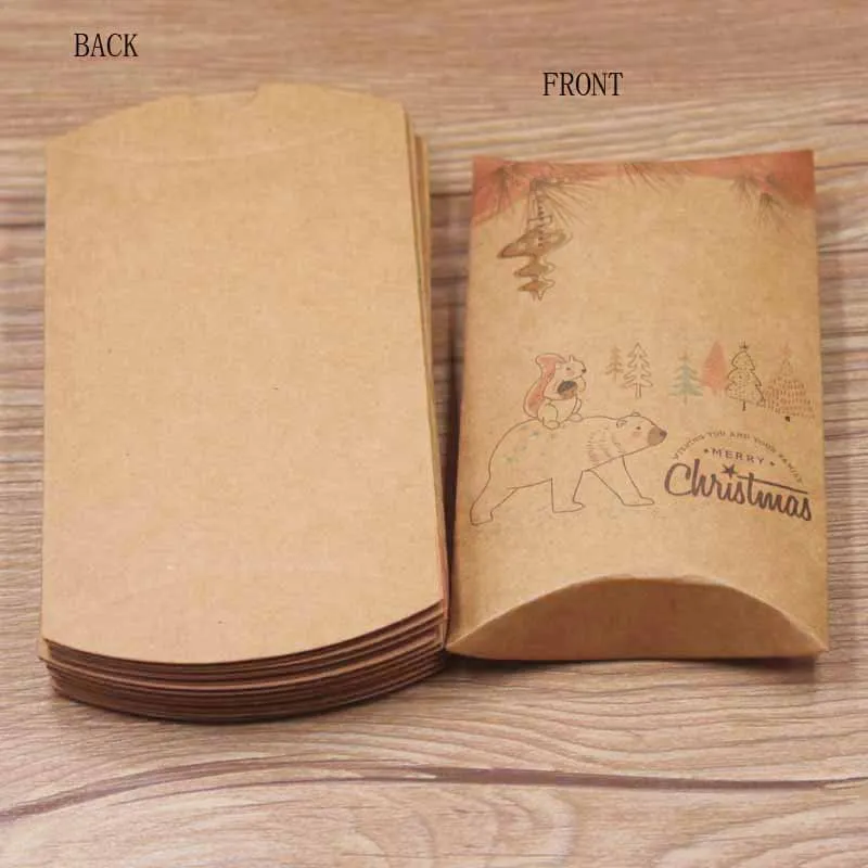 box same as pic Feiluan Mutli стильная Подарочная коробка для подушек из крафт-бумаги с Новогодним Дизайном, коробка для подушек, рождественские подарки, посылка, коробка для подушек - Цвет: box same as pic