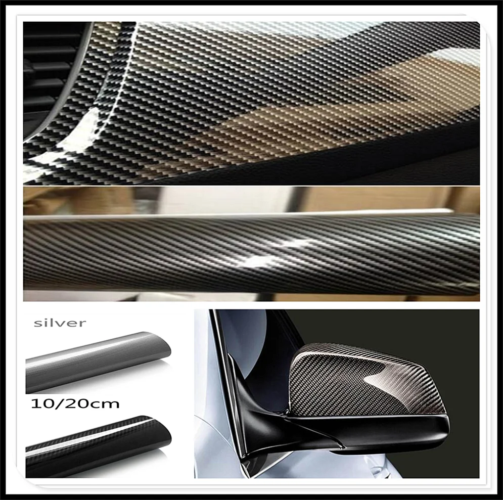 Фото Виниловая 5d-пленка из высокоглянцевого углеродного волокна автомобильный