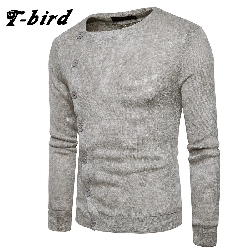 T bird/Новинка 2018 года Модный осенний Повседневный свитер с косой пуговицей и