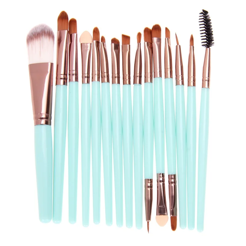 15pcs 4/15/20 штук профессиональных кистей для макияжа, основа, тени для глаз, подводка для губ pinceis де maquiagem косметические кисти Pinceaux инструменты - Handle Color: 15pcs