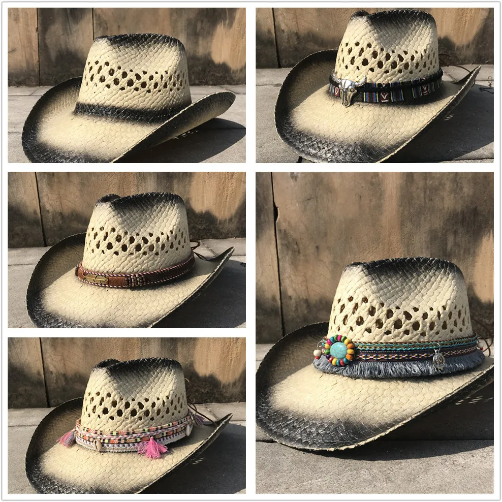 Женская Ковбойская шляпа в ковбойском стиле летняя женская Sombrero Hombre с кисточками