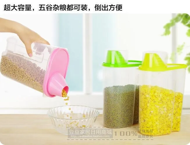Очень большая закупориваемая банка пищевой контейнер злаки пластиковый контейнер для хранения сухих продуктов банок 2 шт./лот
