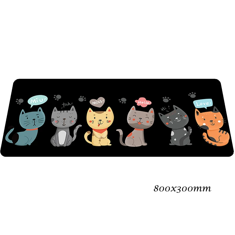 design 11 Коврик для мыши с кошкой 80x30 см, натуральный каучук, игровой коврик для мыши, большой геймерский коврик, милый компьютерный стол, коврик для мыши, клавиатура, большие игровые коврики - Цвет: design 11