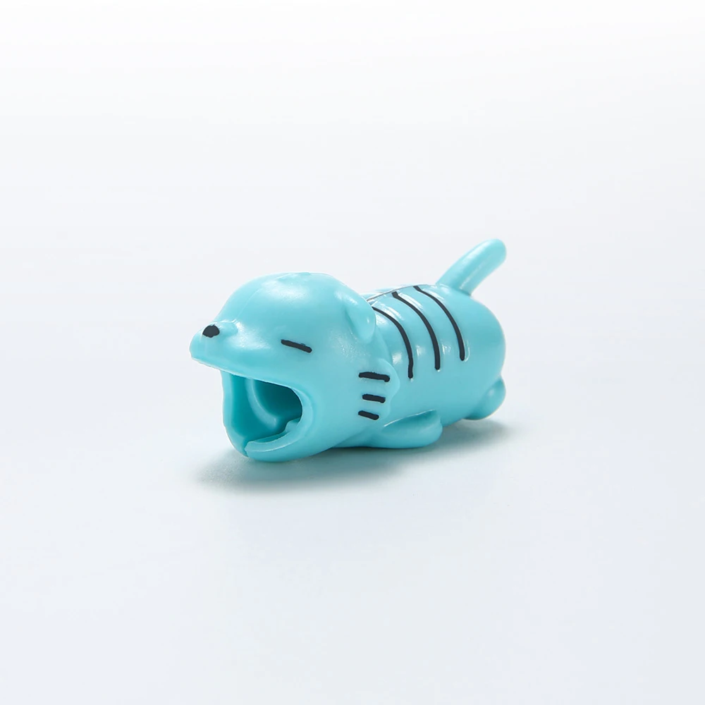 Tiger Blue RAXFLY милые животные кабель протектор для iPhone samsung USB кабель Защита Анти-сломаются USB шнур Энергосбережение управление Кабельный органайзер - Цвет: Tiger Blue
