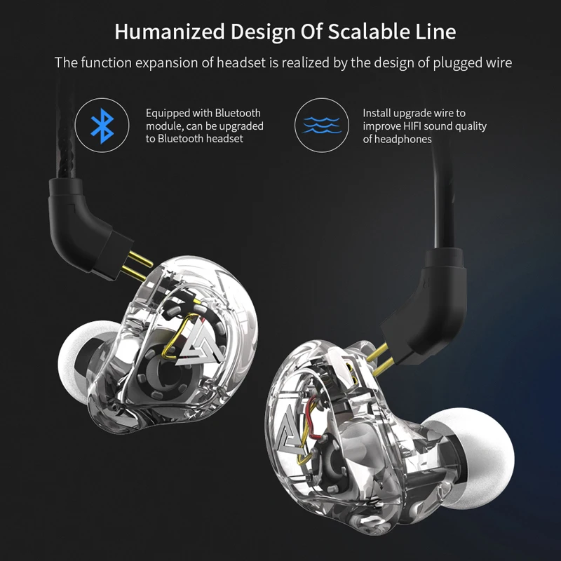 Original QKZ VK1 4DD In Ear Earphone HIFI DJ Monito running Sport earphones Earplug Headset Earbuds PK trn v80 V20 kz zs10 zst |
