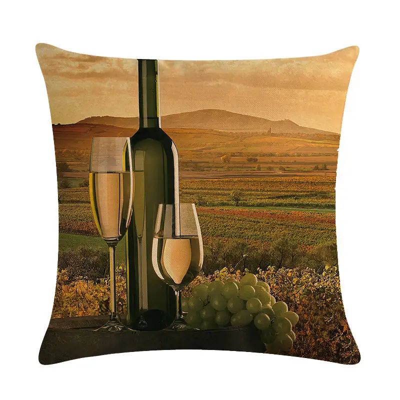 Виноград красное вино очки Чехол для подушки с буквами льняная наволочка дивана