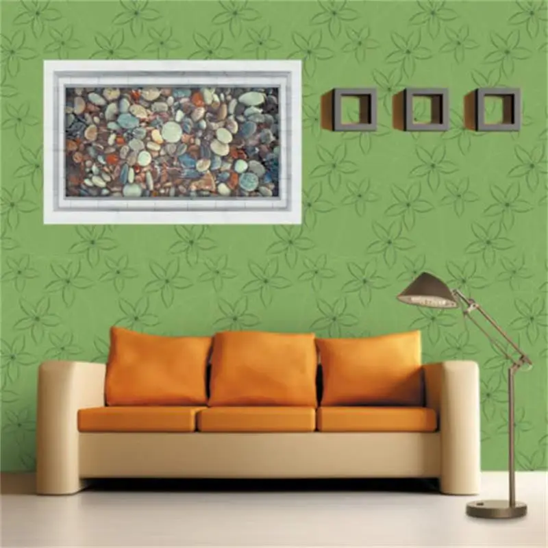 DIY 3D Cobblestone Removable Wall Stickers Wallpaper Mural Home Decoration | Дом и сад
