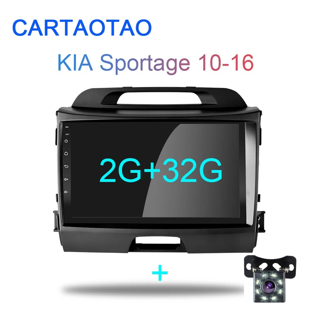 Цвет: желтый 2G+ 32G " 2din Android 8,1 GO автомобильный dvd-плеер для KIA Sportage 3 4 2010 2011 2012 2013- автомобильный Радио gps навигация wifi плеер - Цвет: Цвет: желтый