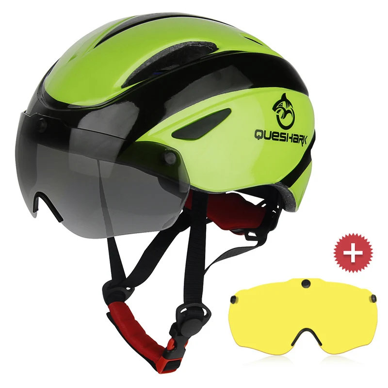 GL QUESHARK велосипедный шлем с Aero Goggles EPS велосипедные шлемы горная дорога велосипедные шлемы с ветрозащитными большими солнцезащитными очками - Цвет: GL