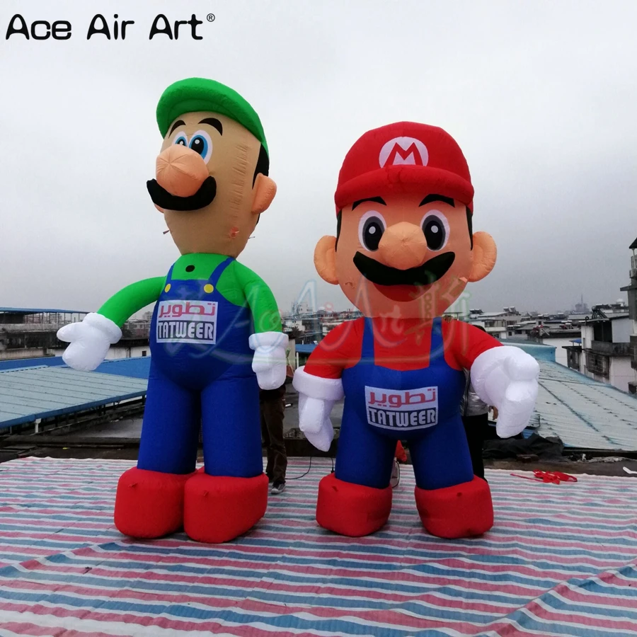 Модный надувной воздушный шар с героями мультфильмов супер модель Mario и Luigi brother