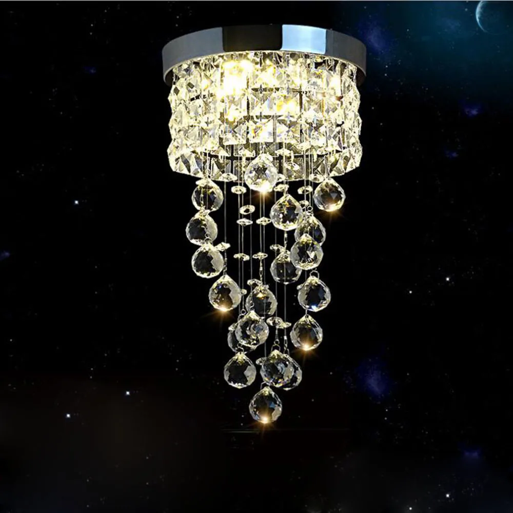 Светодиодный круглый хрустальный светильник для гостиной коридора лампа двери в