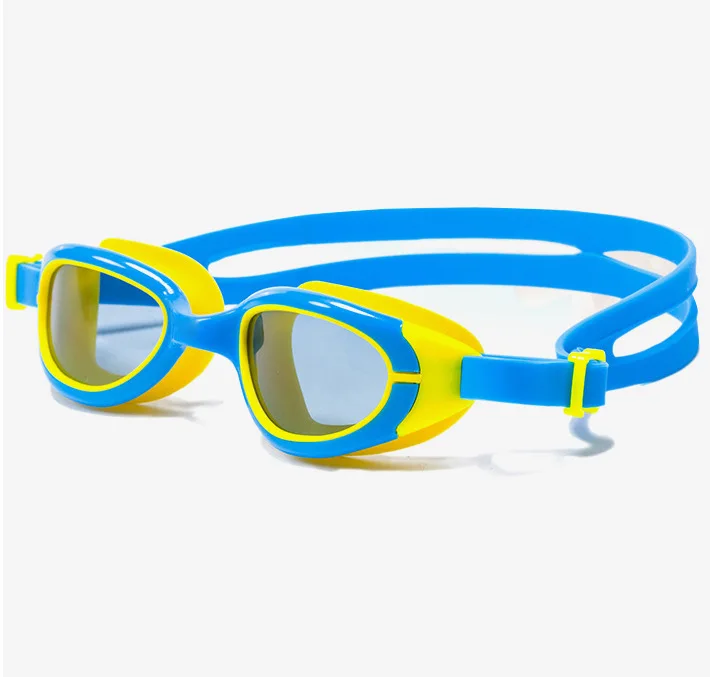 blueyellow Детские очки для плавания, Красочные силикагель, детские очки для плавания для бассейна и ванной, водонепроницаемые противотуманные предохранительные бируши - Цвет: blueyellow