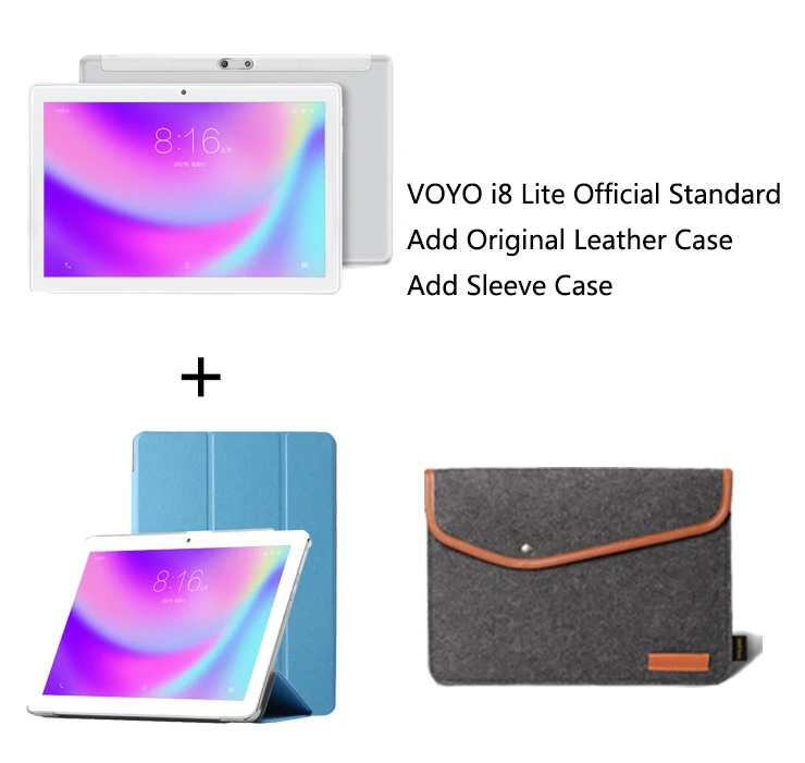 Add Two Cases Android 7,0 MT6592, четыре ядра, 10,1 дюймов, 1280*800 VOYO i8 lite, 2G, 3G, планшет с функцией телефонных звонков, ПК, 2G ram, 32G rom, BT 4,0, gps, две камеры - Комплект: Add Two Cases