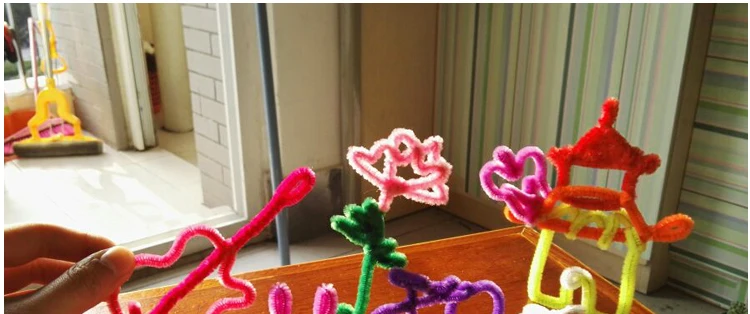 100 шт./компл. Chenille стебли Красочные палочки детские игрушки для детского сада DIY ручной работы Материал творческие детские развивающие игрушки