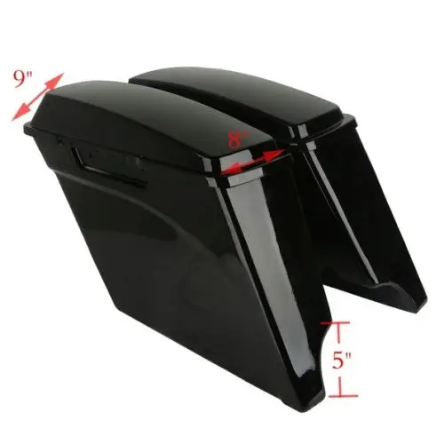 TCMT Vivid Black 5 &quotрастягивающиеся удлиненные жесткие седельные сумки для багажника