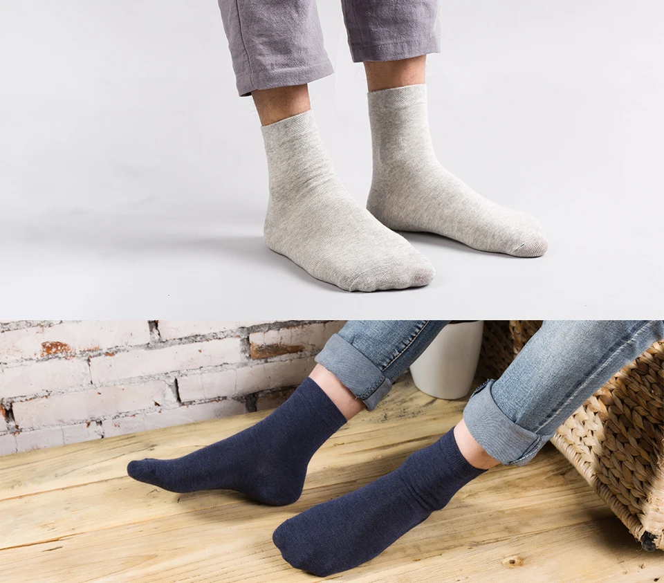 Casual Men's Business Socks For Men Cotton Brand Crew Black White Gray Long Male Socks New Warm Autumn Winter 1 5 10 pairs