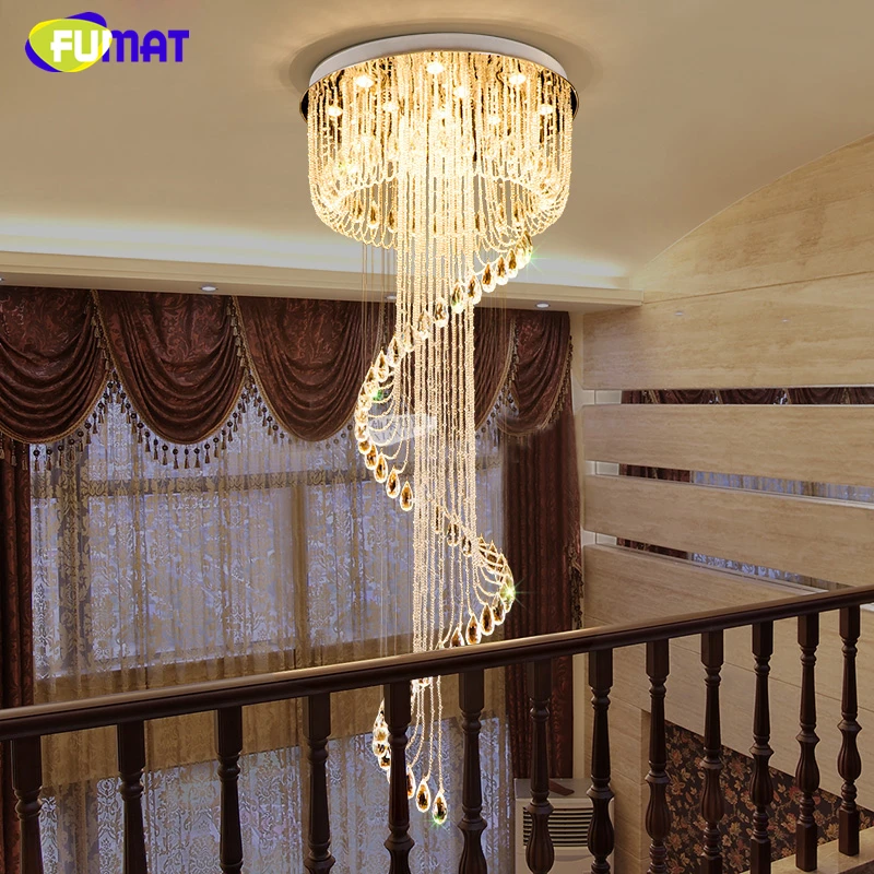 値段 Fumat K9クリスタルシャンデリア大クリスタルライト用リビングルーム現代の簡単なヨーロッパスパイラルk9クリスタルled光沢の装飾ランプ