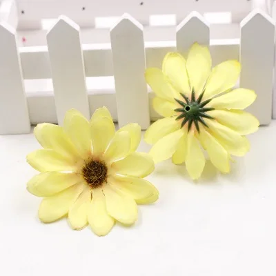 yellow 10 шт./партия 6 см искусственные подсолнухи Маргаритка Осенняя Высококачественная Хризантема для свадьбы дома DIY ВЕНОК подарок Декоративного Ремесла - Цвет: yellow