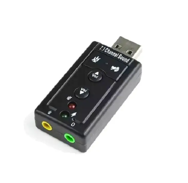 Аналоговый 7 1 канальный динамический звук Внешняя USB Звуковая карта Микрофон