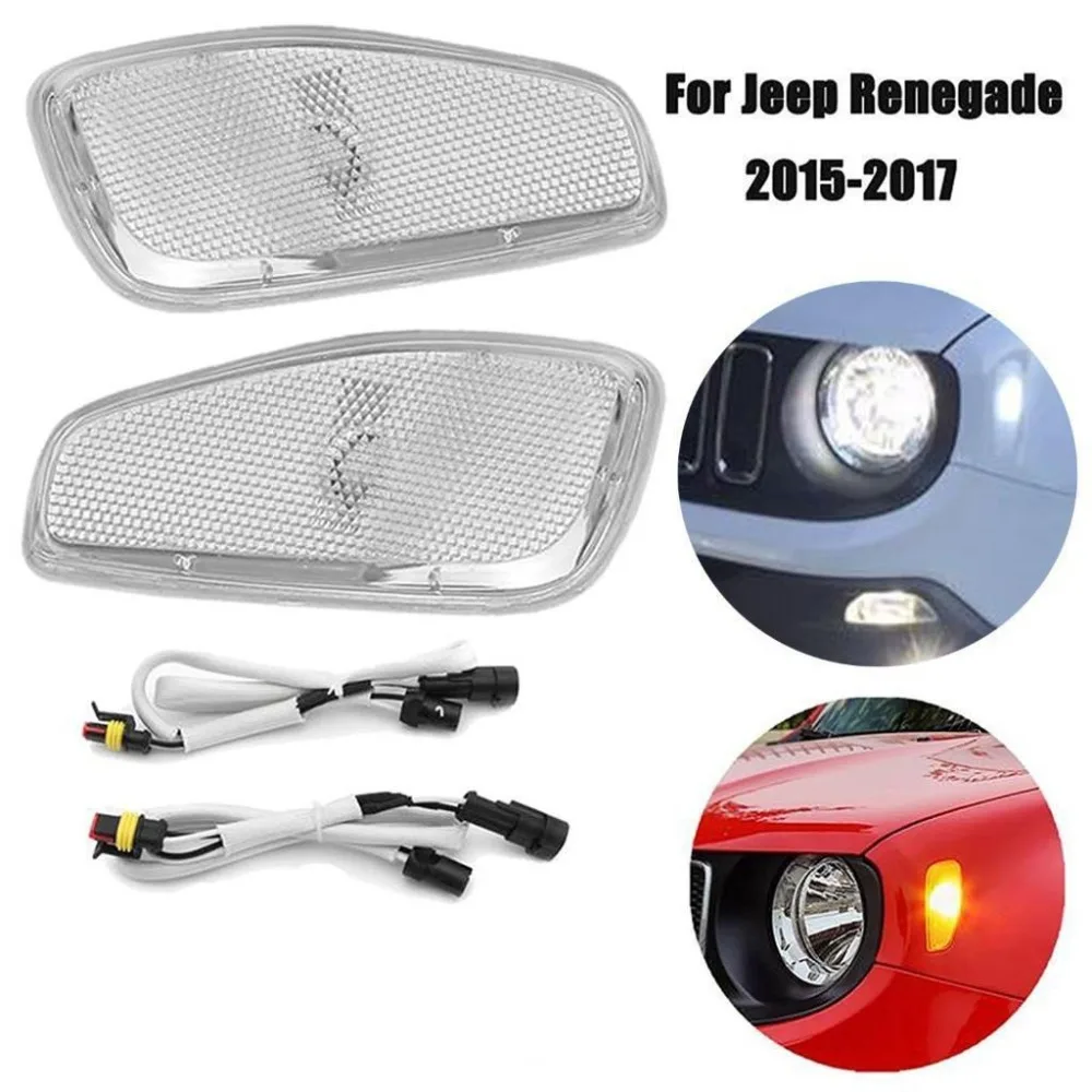 Для Jeep Renegade 2014-2019 боковое отражение защита сигнала поворота передняя фара