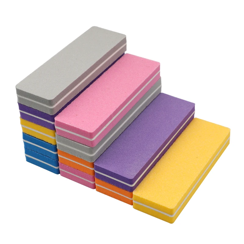 

12pcs Mix Color Mini Nail Files Buffer 100/180 Washable Emery Board Professional Nail Buffer Sponge Sandpaper Manicure Tools